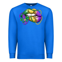 True Royal mardi gras lips Premium Sweatshirt - LillyAllenDesigns