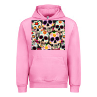 Fuchsia Pink cinco de mayo skull Urban Hoodie - CowGirlArtShop