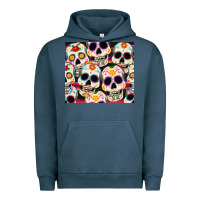 Pigment Midnight Navy cinco de mayo skull Urban Hoodie - CowGirlArtShop