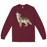 Burgundy Howling Coyote Long Sleeve Tee - LillyAllenDesigns