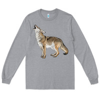 Heather Grey Howling Coyote Long Sleeve Tee - LillyAllenDesigns