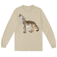 Mushroom Howling Coyote Long Sleeve Tee - LillyAllenDesigns