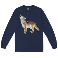 Navy Howling Coyote Long Sleeve Tee - LillyAllenDesigns