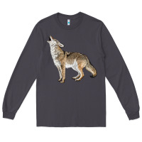 Smoke Howling Coyote Long Sleeve Tee - LillyAllenDesigns