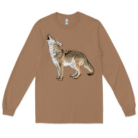 Toasted Coconut Howling Coyote Long Sleeve Tee - LillyAllenDesigns