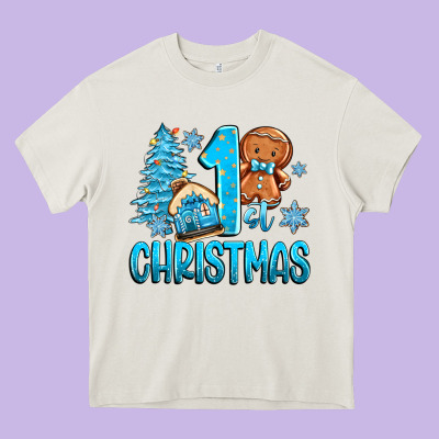 Heavy Core Tee 1st christmas gingerbread boy