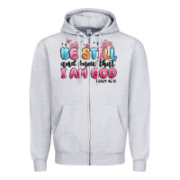 Heather Grey be still and know that i am god psalm 46 10 Zipper Hoodie - MaliasSmallBusiness