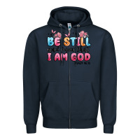 Navy be still and know that i am god psalm 46 10 Zipper Hoodie - MaliasSmallBusiness