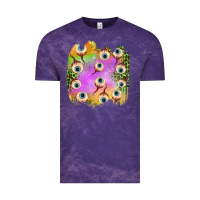Cloud Purple eyes leopard halloween patch Vintage Tee - BundleAndBundleShop