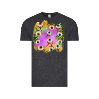 Vintage Black eyes leopard halloween patch Vintage Tee - BundleAndBundleShop