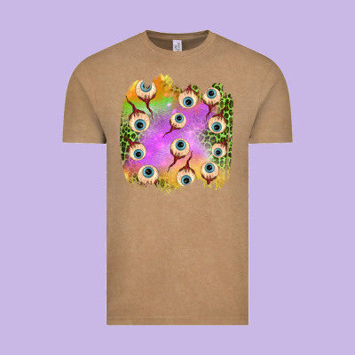 Eyes Leopard Halloween Patch Vintage Tee Designed By Bundleandbundleshop