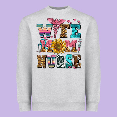 Wife Mom Nurse Heavyweight Sweatshirt Designed By Adodesignshop