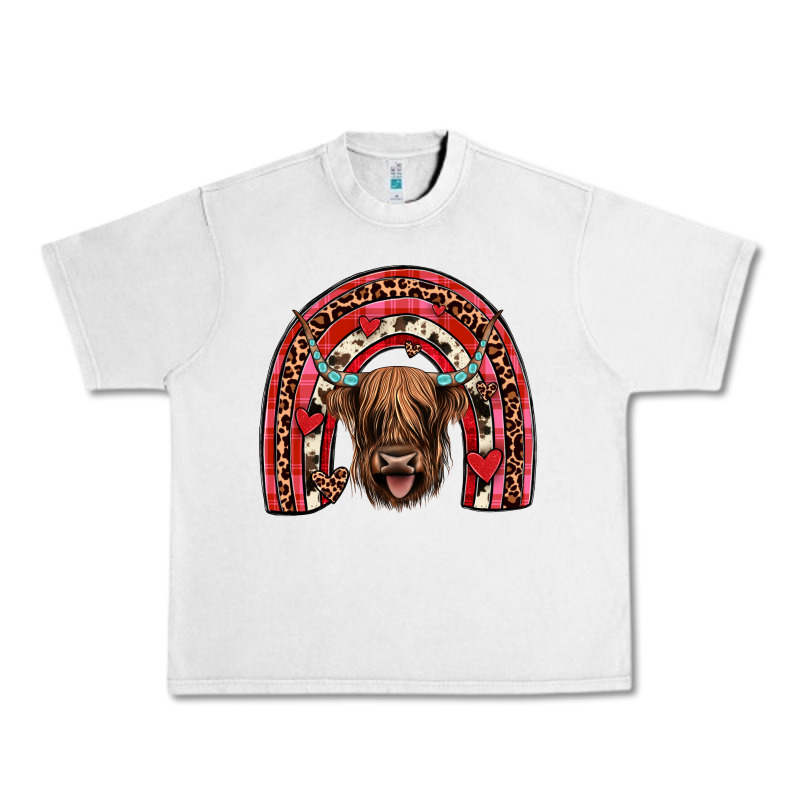 Valentines Highland Cow Rainbow Urban Heavy Tee by JahusDesignShop | Teevron