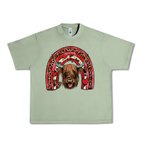 Oil Green valentines highland cow rainbow Urban Heavy Tee - JahusDesignShop