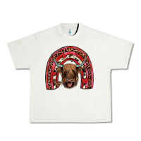 Pistachio valentines highland cow rainbow Urban Heavy Tee - JahusDesignShop