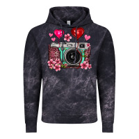 Cloud Black floral heart pink leopard vintage camera Vintage Hoodie - FaDigitalArtStudio
