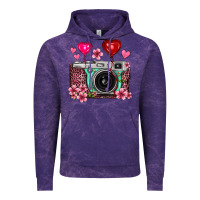 Cloud Purple floral heart pink leopard vintage camera Vintage Hoodie - FaDigitalArtStudio