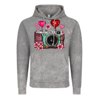 Cloud Rock floral heart pink leopard vintage camera Vintage Hoodie - FaDigitalArtStudio