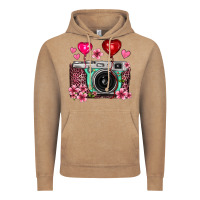 Vintage Coffee floral heart pink leopard vintage camera Vintage Hoodie - FaDigitalArtStudio