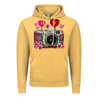 Vintage Mustard floral heart pink leopard vintage camera Vintage Hoodie - FaDigitalArtStudio