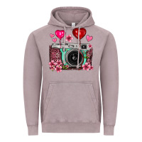 Vintage Zinc floral heart pink leopard vintage camera Vintage Hoodie - FaDigitalArtStudio