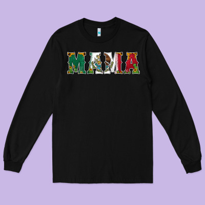 Mexican Flag Mama Long Sleeve Tee Designed By Jasminsmagicworld