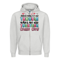Dove Grey apparently we are trouble when we are together cou Zipper Hoodie - MaliasSmallBusiness