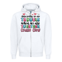 White apparently we are trouble when we are together cou Zipper Hoodie - MaliasSmallBusiness