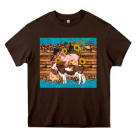 Chocolate Brown western farm cow pig rooster chick farm chicken barn Heavy Core Tee - Artiststas