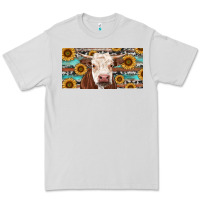 Heifer With Sunflower And Serape Premium Tee | Teevron