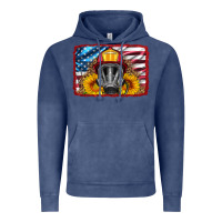 Vintage Denim firefighter air mask and sunflower Vintage Hoodie - HRA Design Shop