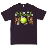 Plum blessed mom with tennis and daisy Premium Tee - texasbilliewilder