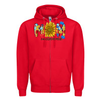 Red autism mom life sunflower Zipper Hoodie - MaliasSmallBusiness