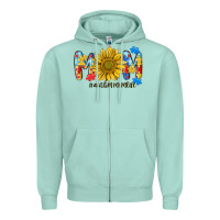 Seafoam autism mom life sunflower Zipper Hoodie - MaliasSmallBusiness