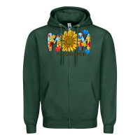 Sports Green autism mom life sunflower Zipper Hoodie - MaliasSmallBusiness