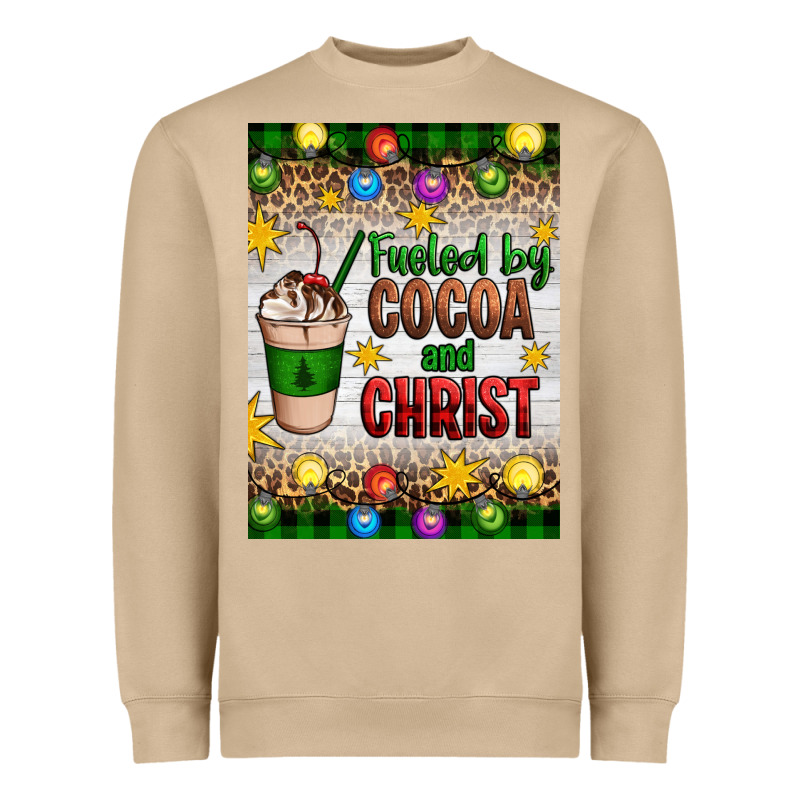Christmas Fueled By Cocoa And Christ Heavyweight Sweatshirt by Artiststas | Teevron
