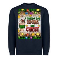 Navy christmas fueled by cocoa and christ Heavyweight Sweatshirt - Artiststas