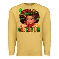 Antique Gold god says i am juneteenth kid Premium Sweatshirt - LillyAllenDesigns