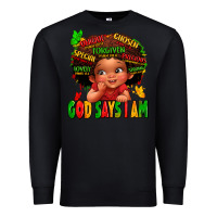 Black god says i am juneteenth kid Premium Sweatshirt - LillyAllenDesigns