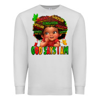 Dove Grey god says i am juneteenth kid Premium Sweatshirt - LillyAllenDesigns