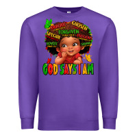Purple god says i am juneteenth kid Premium Sweatshirt - LillyAllenDesigns