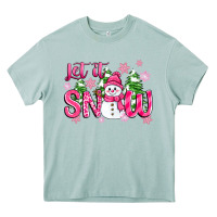 Arona pink christmas let it snow Heavy Core Tee - Zillion Design Studio