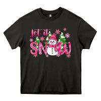 Asphalt pink christmas let it snow Heavy Core Tee - Zillion Design Studio