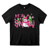 Black pink christmas let it snow Heavy Core Tee - Zillion Design Studio