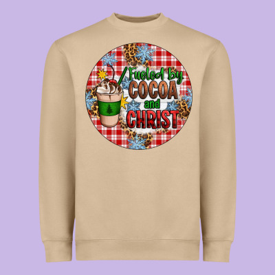 Christmas Fueled By Cocoa And Christ Ornament Heavyweight Sweatshirt Designed By Artiststas