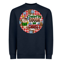 Navy christmas fueled by cocoa and christ ornament Heavyweight Sweatshirt - Artiststas
