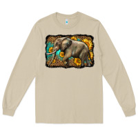 Mushroom western sunflowers elephant Long Sleeve Tee - LillyAllenDesigns