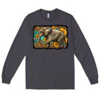 Smoke western sunflowers elephant Long Sleeve Tee - LillyAllenDesigns