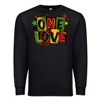 Black one love juneteenth Premium Sweatshirt - LillyAllenDesigns