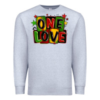 Heather Grey one love juneteenth Premium Sweatshirt - LillyAllenDesigns